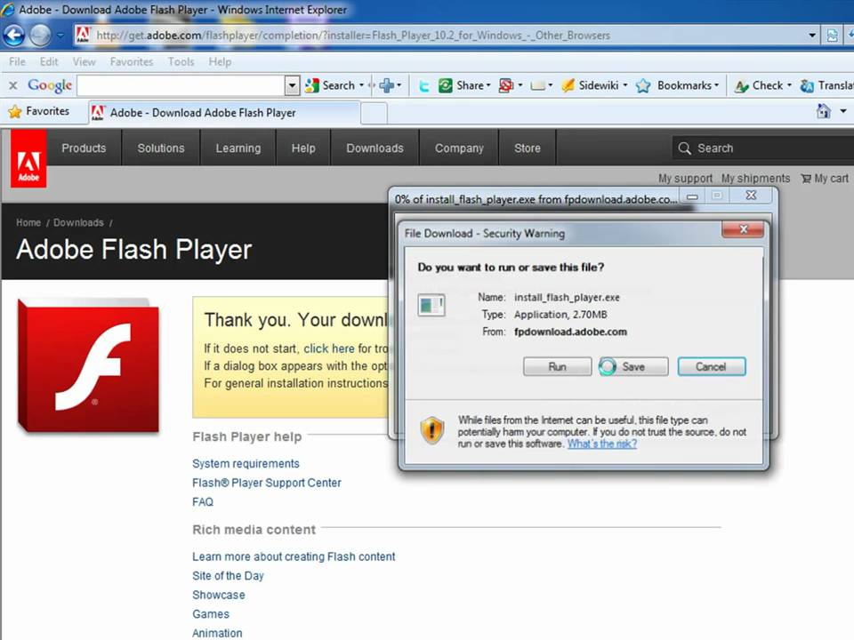 older versions of adobe flash player for firefox